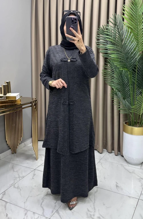 Yelekli Elbise Takım Siyah Yelekli Elbise Takım Siyah