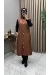 Aylin Kapitone Yelek Kahve