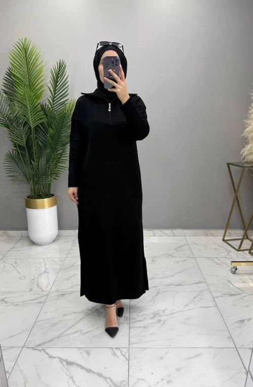 Zehra Triko Elbise Siyah Zehra Triko Elbise Siyah