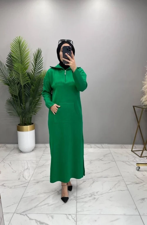 Zehra Triko Elbise Zümrüt Zehra Triko Elbise Zümrüt
