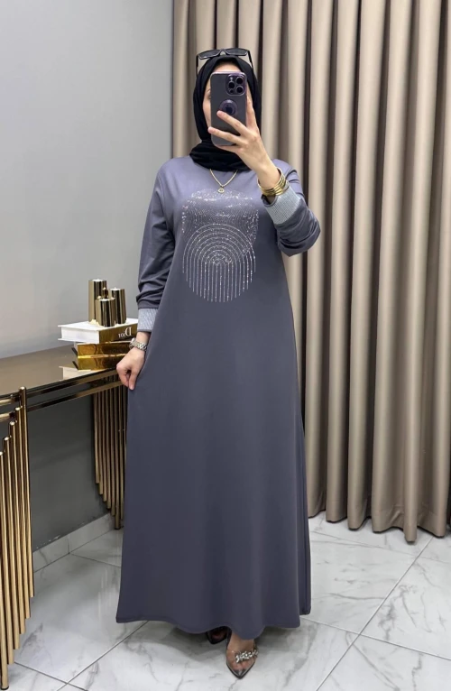 Elfida Abiye Elbise Füme Elfida Abiye Elbise Füme