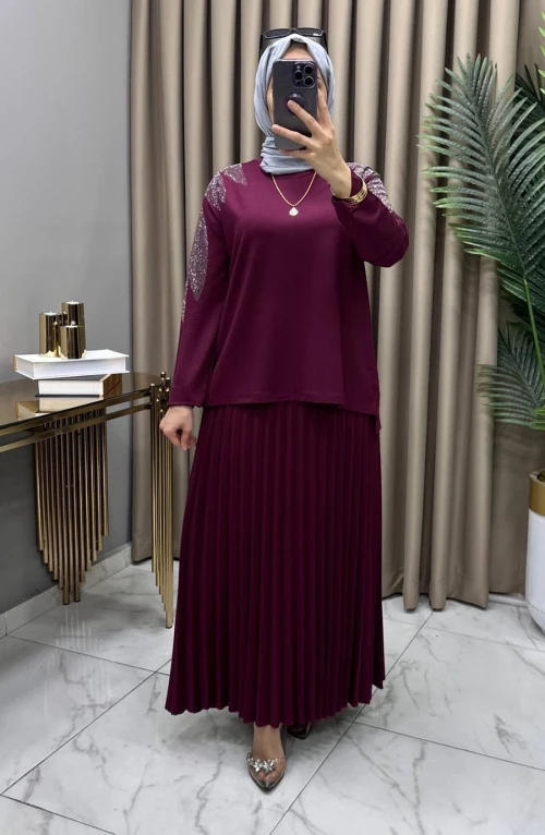 Yase Etekli Takım Fuşya Yase Etekli Takım Fuşya