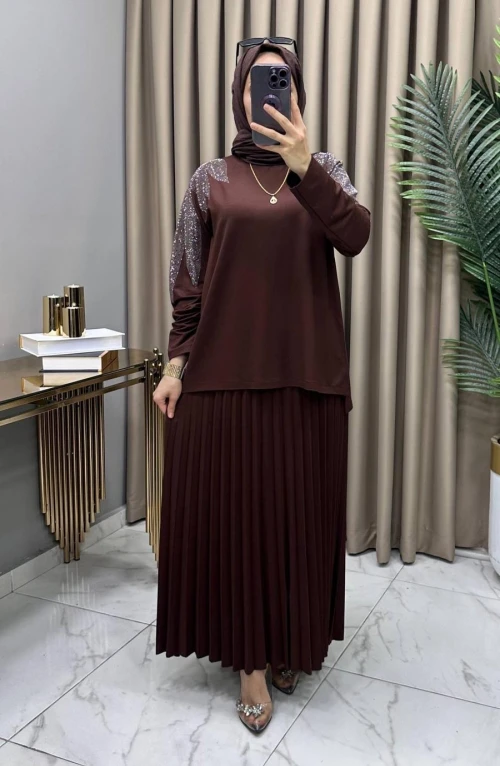 Yase Etekli Takım Kahve Yase Etekli Takım Kahve