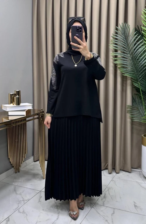 Yase Etekli Takım Siyah Yase Etekli Takım Siyah