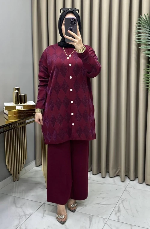 Evin Hırkalı Takım Bordo Evin Hırkalı Takım Bordo