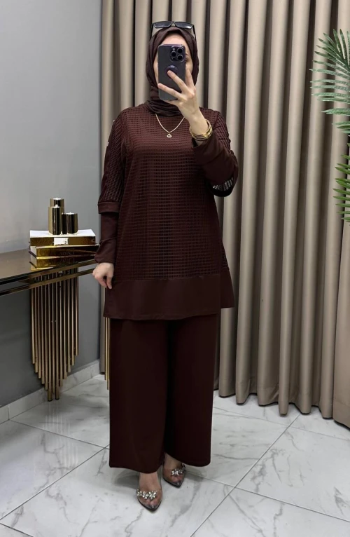 Ayben Fileli Üçlü Takım Kahve Ayben Fileli Üçlü Takım Kahve