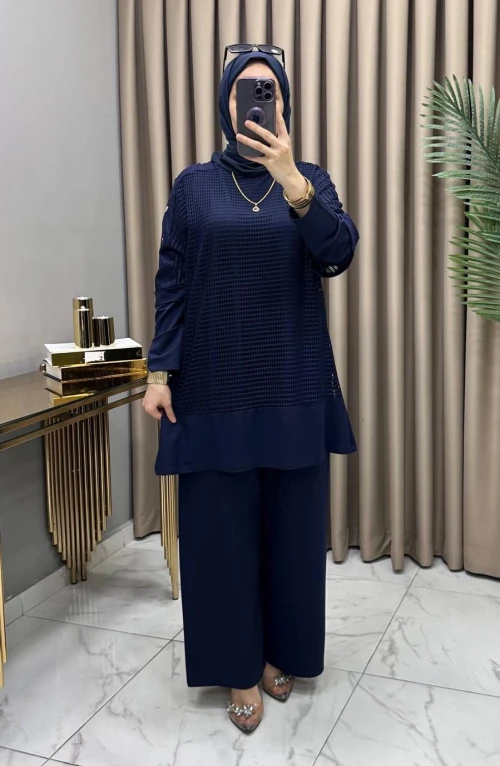 Ayben Fileli Üçlü Takım Lacivert Ayben Fileli Üçlü Takım Lacivert