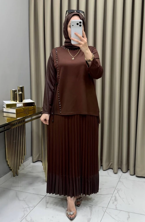 Helen Etekli Takım Kahve Helen Etekli Takım Kahve