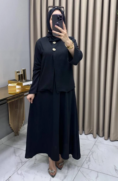 Belkız Ceketli Takım Siyah Belkız Ceketli Takım Siyah