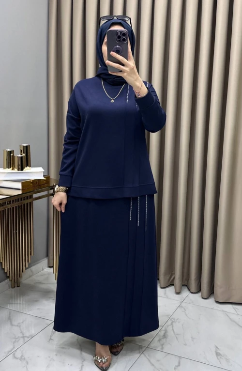 Maya Etekli Takım Lacivert Maya Etekli Takım Lacivert