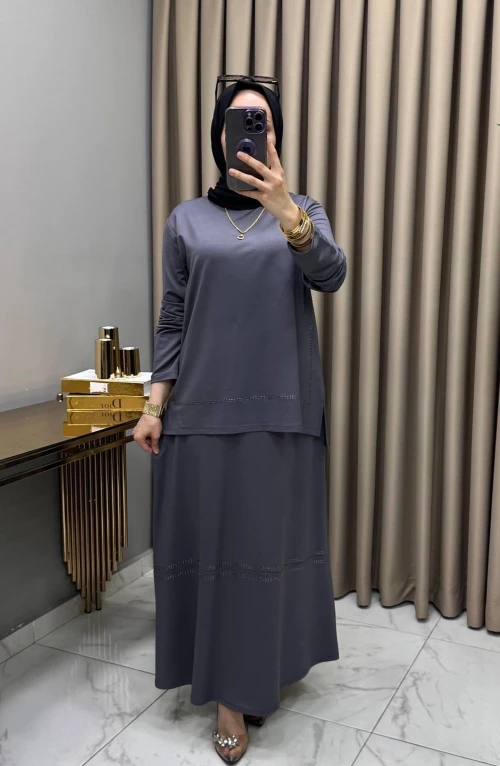 Pınar Etekli Takım Füme Pınar Etekli Takım Füme