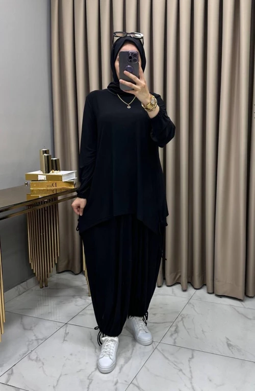 Elanur Pantolonlu Takım Siyah Elanur Pantolonlu Takım Siyah