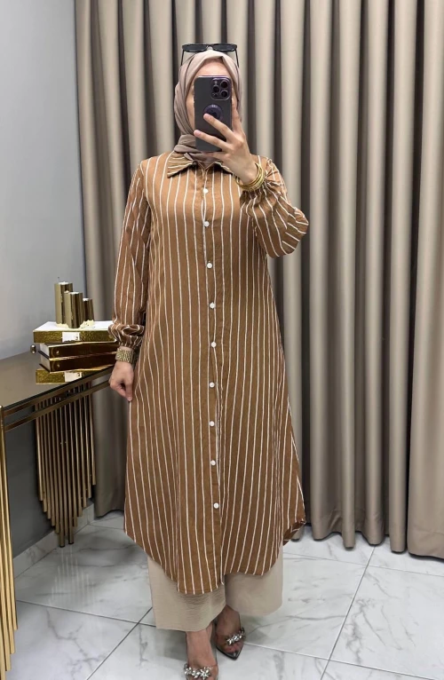 Çizgili Tunik Taba Çizgili Tunik Taba