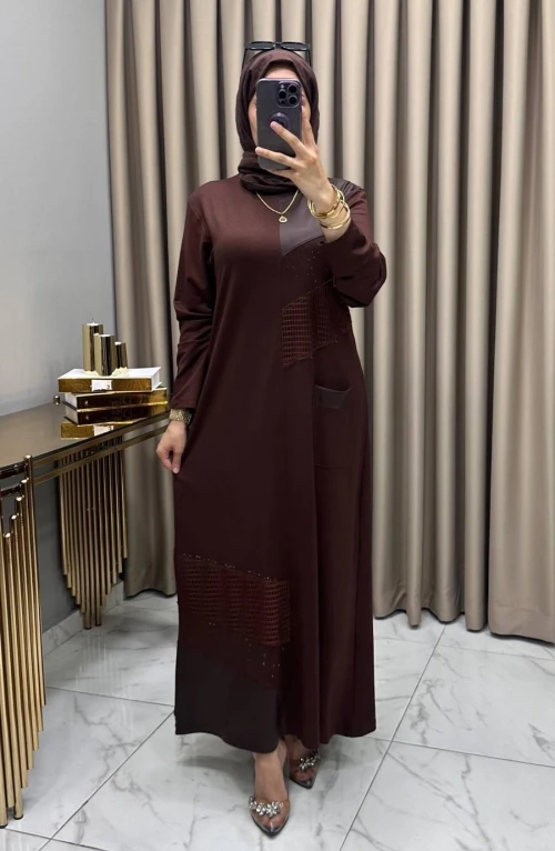 Gülşen Abiye Elbise Kahve