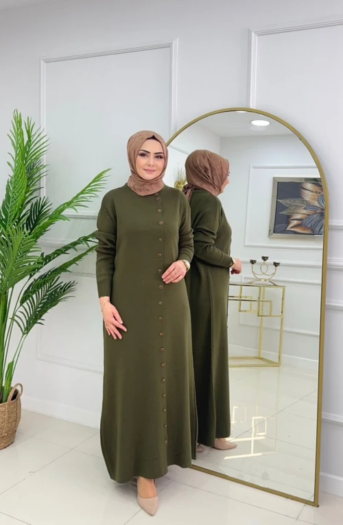 EYLÜL TRİKO ELBİSE-HAKİ