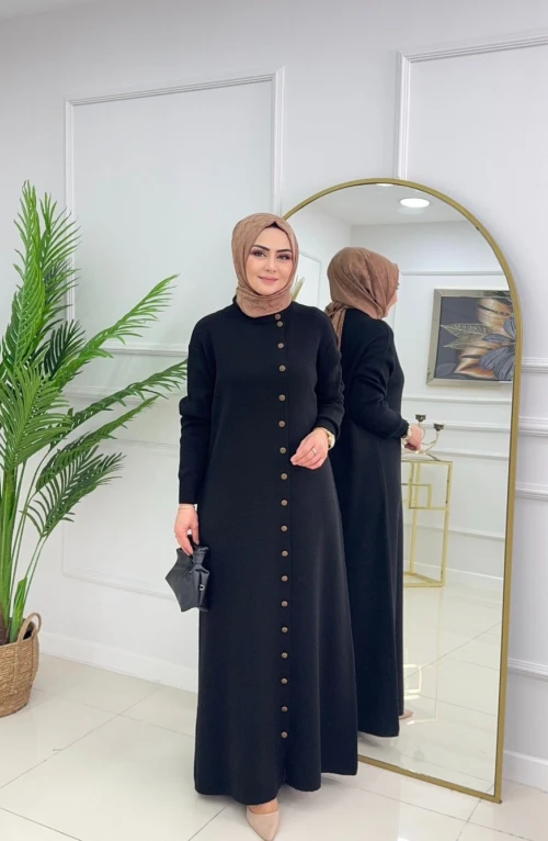EYLÜL TRİKO ELBİSE-SİYAH