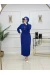 NAZLI PİLİSELİ ELBİSE-SAKS MAVİSİ