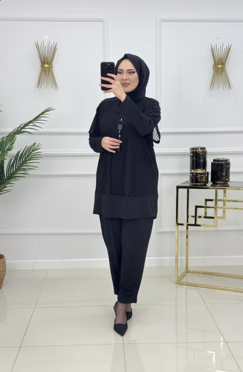 CANAN KOLYELİ TAKIM- SİYAH