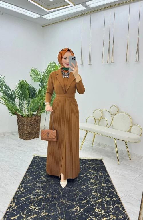 Kahve Seda Tasarım Takım Tesettür Giyim