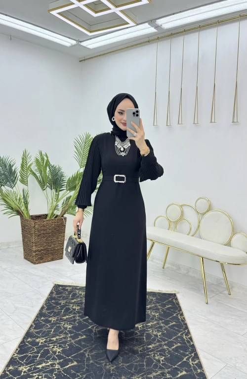 Siyah Hadise Kalem Elbise Tesettür Giyim