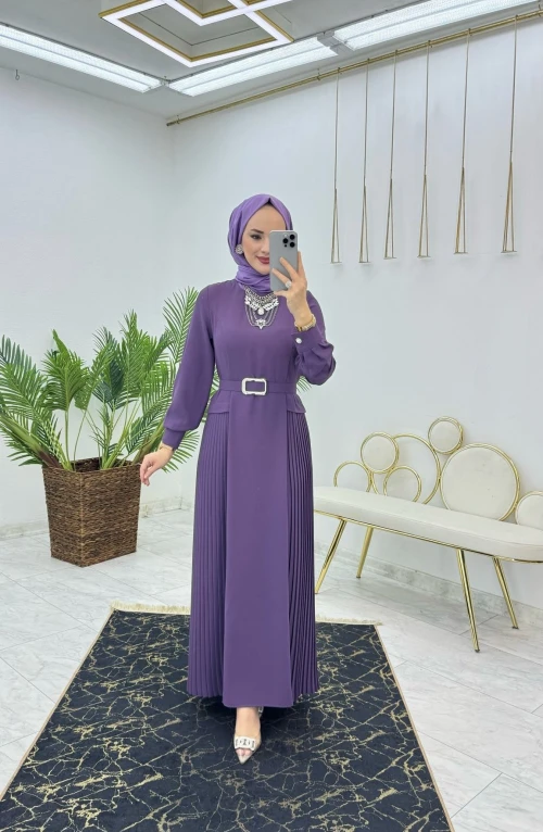 Mürdüm Selena Elbise Tesettür Giyim