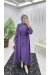 Mürdüm Neva Abaya Takım Tesettür Giyim