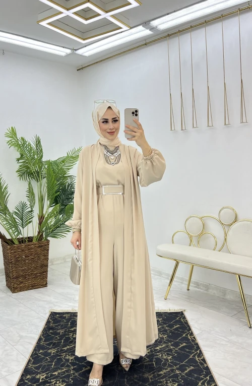 Taş Premıum Fulya Abaya Tulum Takım Tesettür Giyim