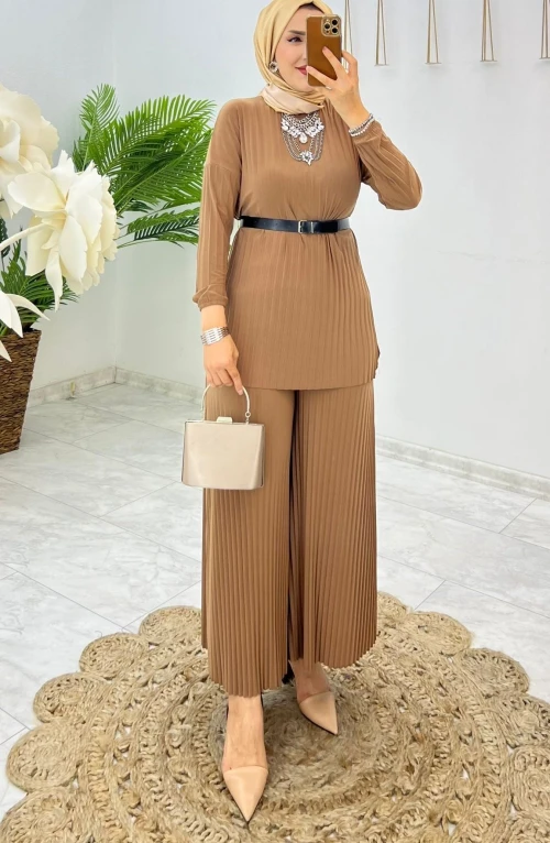 Camel Sevda Takım Tesettür Giyim