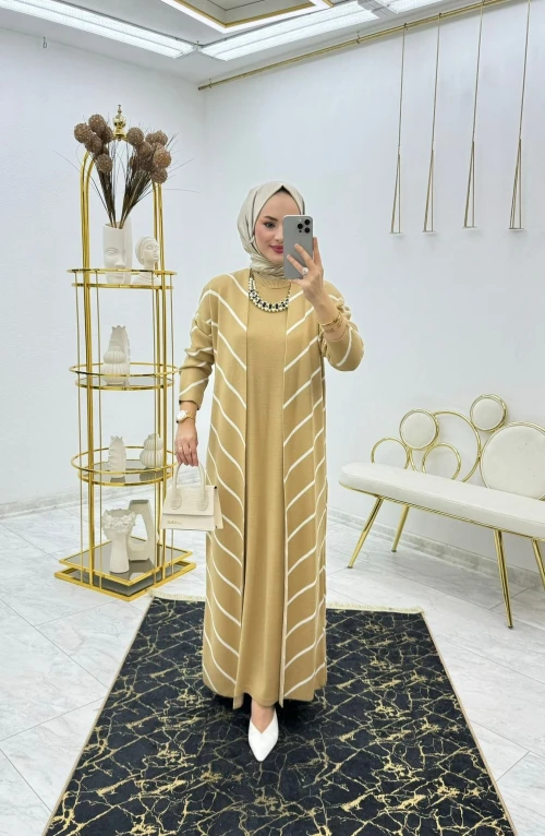 Camel Aliye Elbise Tesettür Giyim