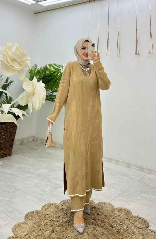 Camel Öykü Triko Takım Tesettür Giyim