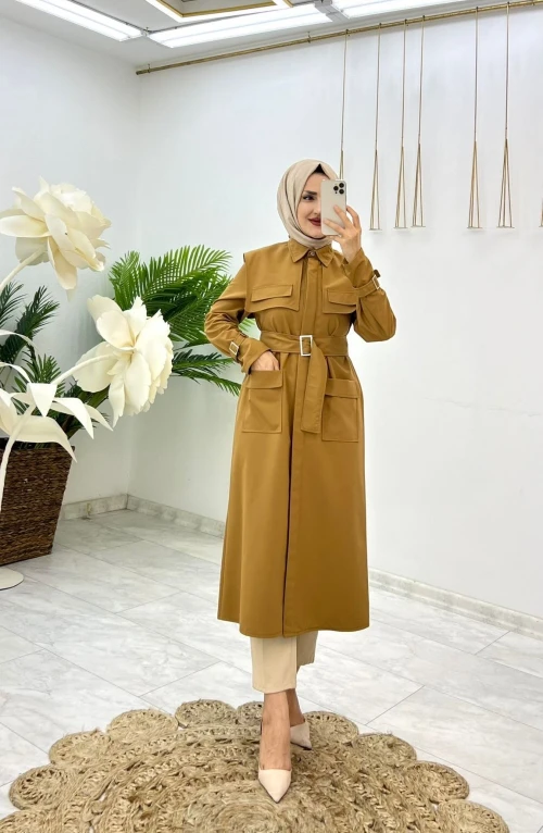 Taba Ilgın Trench Tesettür Giyim