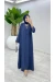 İndigo Premium Sofia Abaya Takım Tesettür Giyim