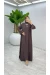 Kahve Premium Sofia Abaya Takım Tesettür Giyim