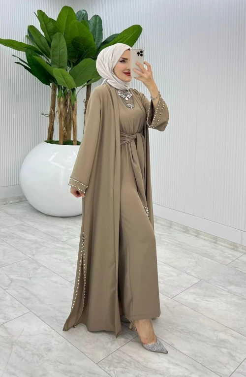 Toprak Premıum Faya Abaya Tulum Takım Tesettür Giyim