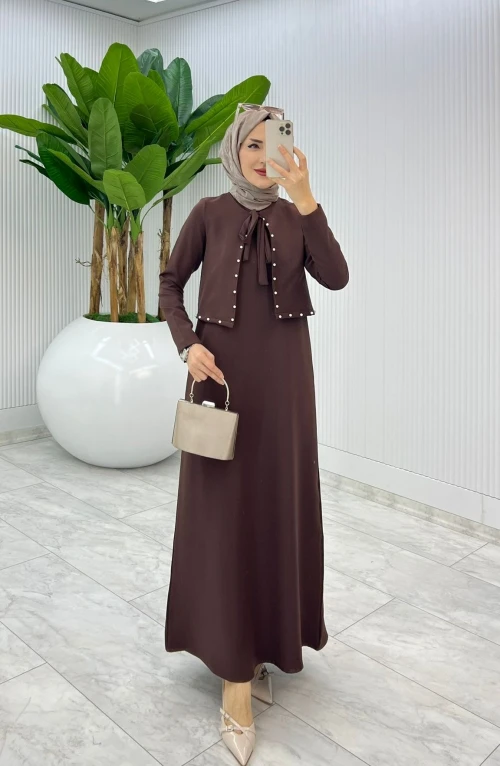 Kahve Arzum Elbise Tesettür Giyim