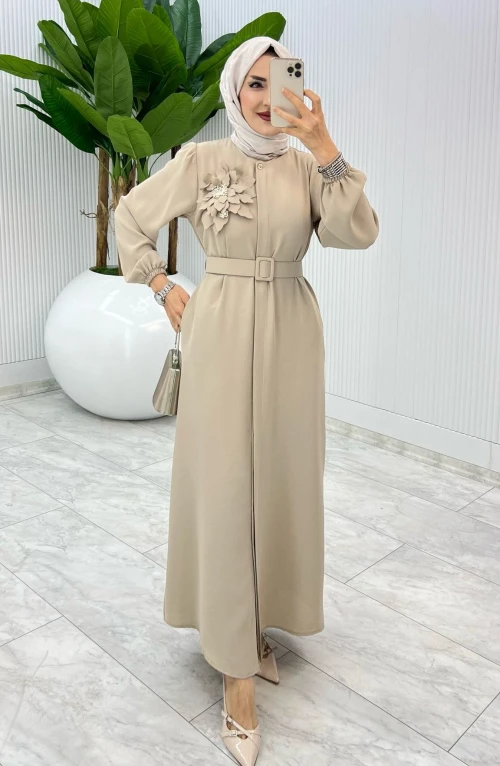 Taş Premium Yasemin Ferace Tesettür Giyim