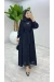 Siyah Premium Melek Abaya Takım Tesettür Giyim
