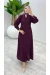 Bordo Premium Lal Ferace Elbise Tesettür Giyim