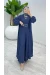 İndigo Premium Silva Tulumlu Abaya Takım Tesettür Giyim