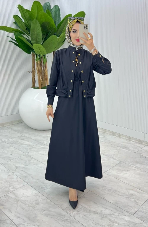 Siyah Premium Gizem Takım Tesettür Giyim