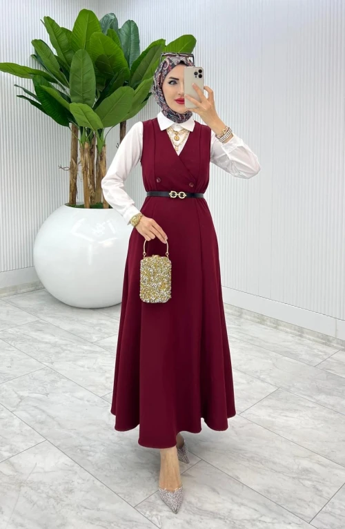 Bordo Hazen Jile Tesettür Giyim