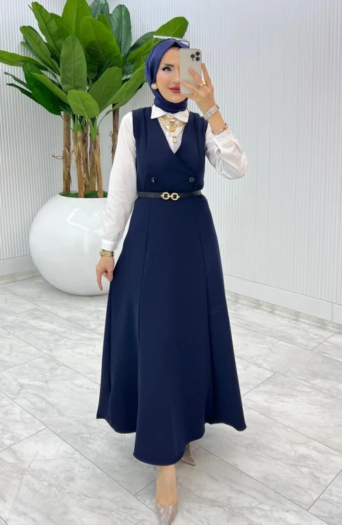 Lacivert Hazen Jile Tesettür Giyim