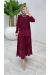 Bordo Premium Aksu Etek Takım Tesettür Giyim