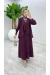 Bordo Premium Asalet Elbise Tesettür Giyim