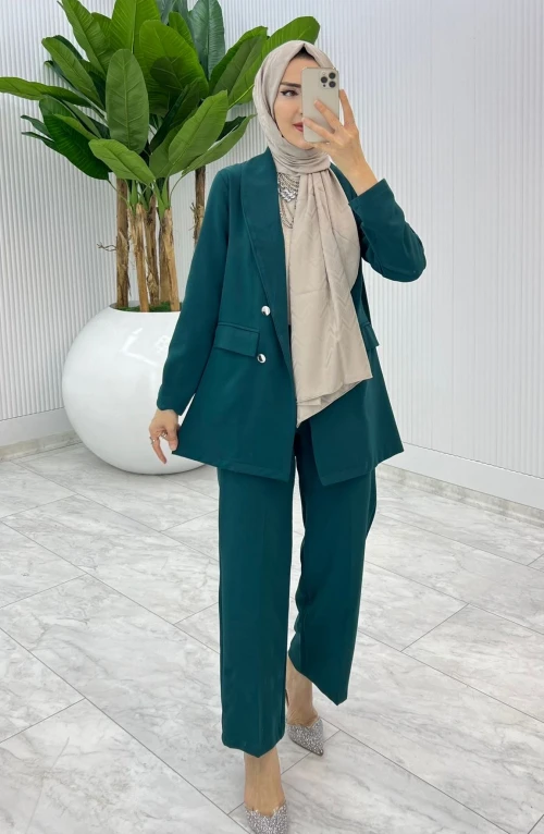 Zümrüt Moda Ceket Takım Tesettür Giyim