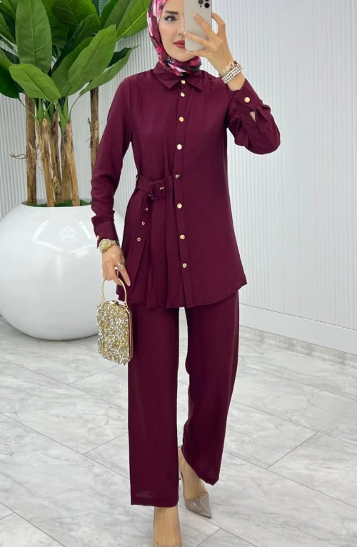 Bordo Premium Vildan Takım Tesettür Giyim