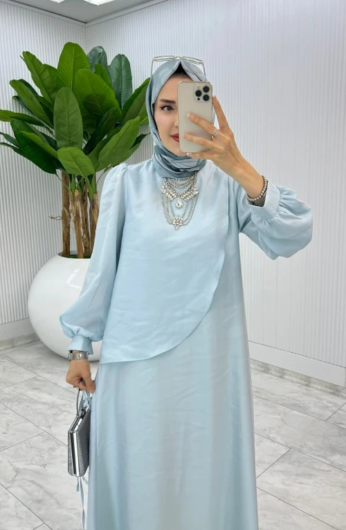 Bebe Mavi Premium Paris Elbise Tesettür Giyim