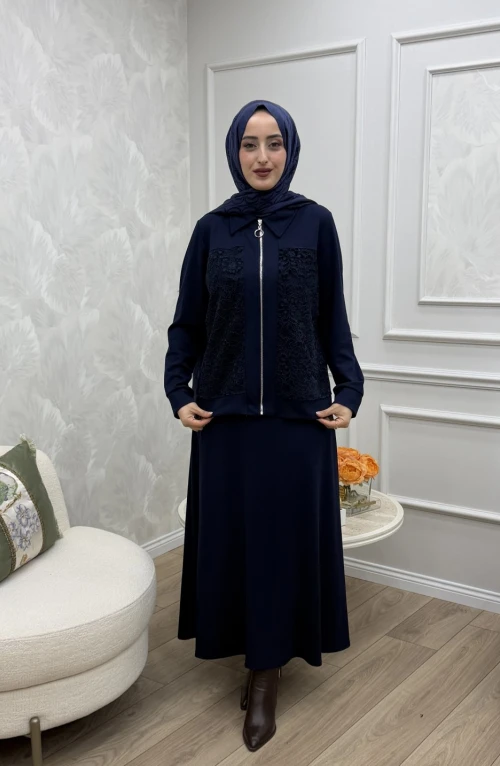 Gülay Etek Takım Lacivert