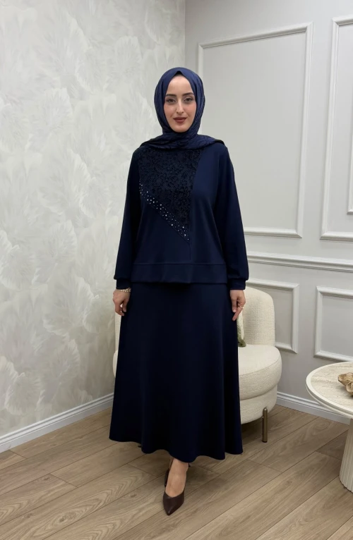 Meryem Etek Takım Lacivert Meryem Etek Takım Lacivert
