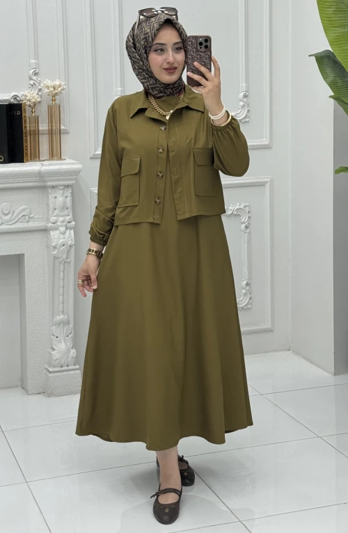 Eylül Elbise Yağ Yeşili